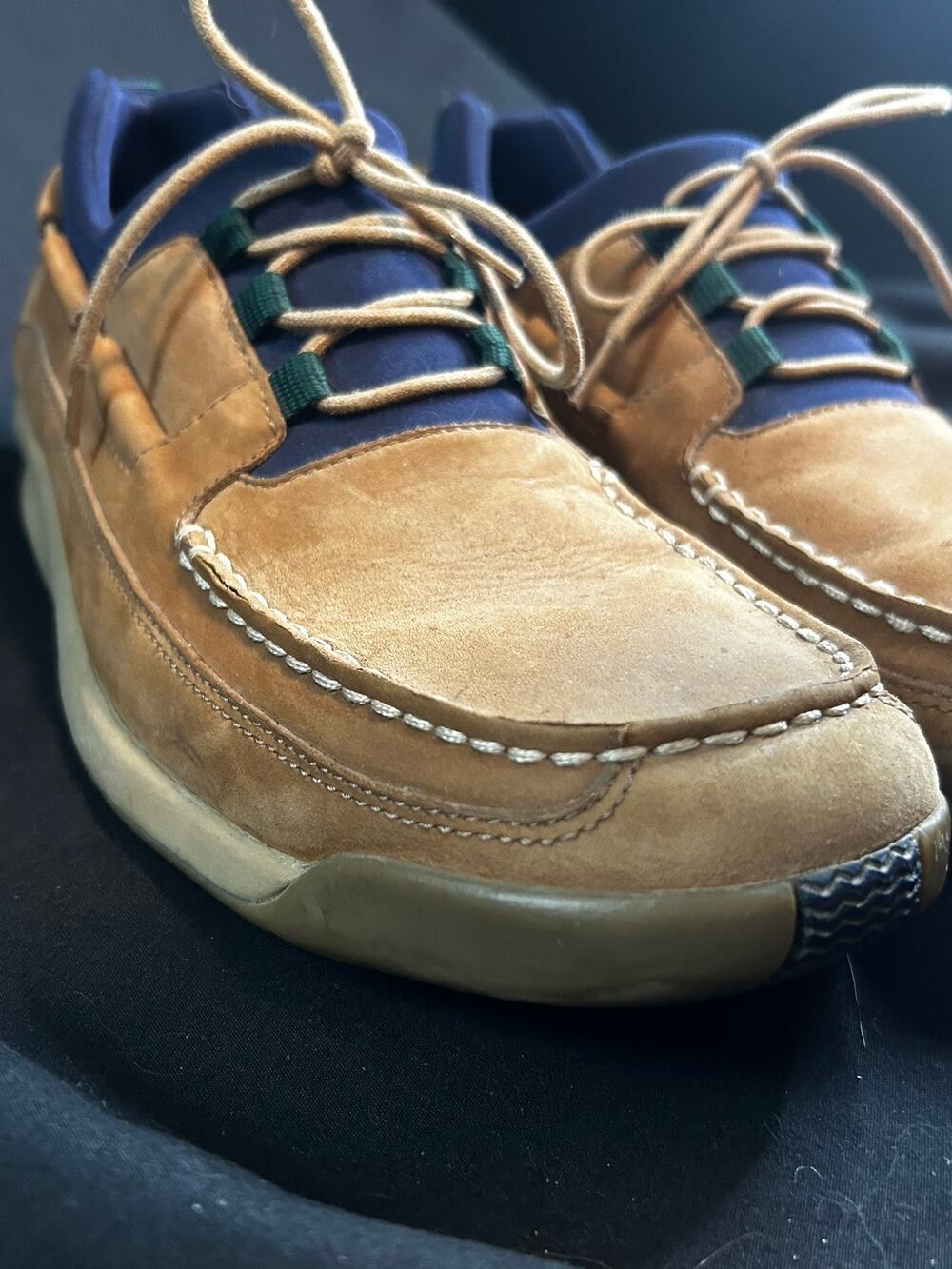 Cole Haan Country Nike Air Men’s Tan Suede Moc Toe Lace Up Casual Shoes